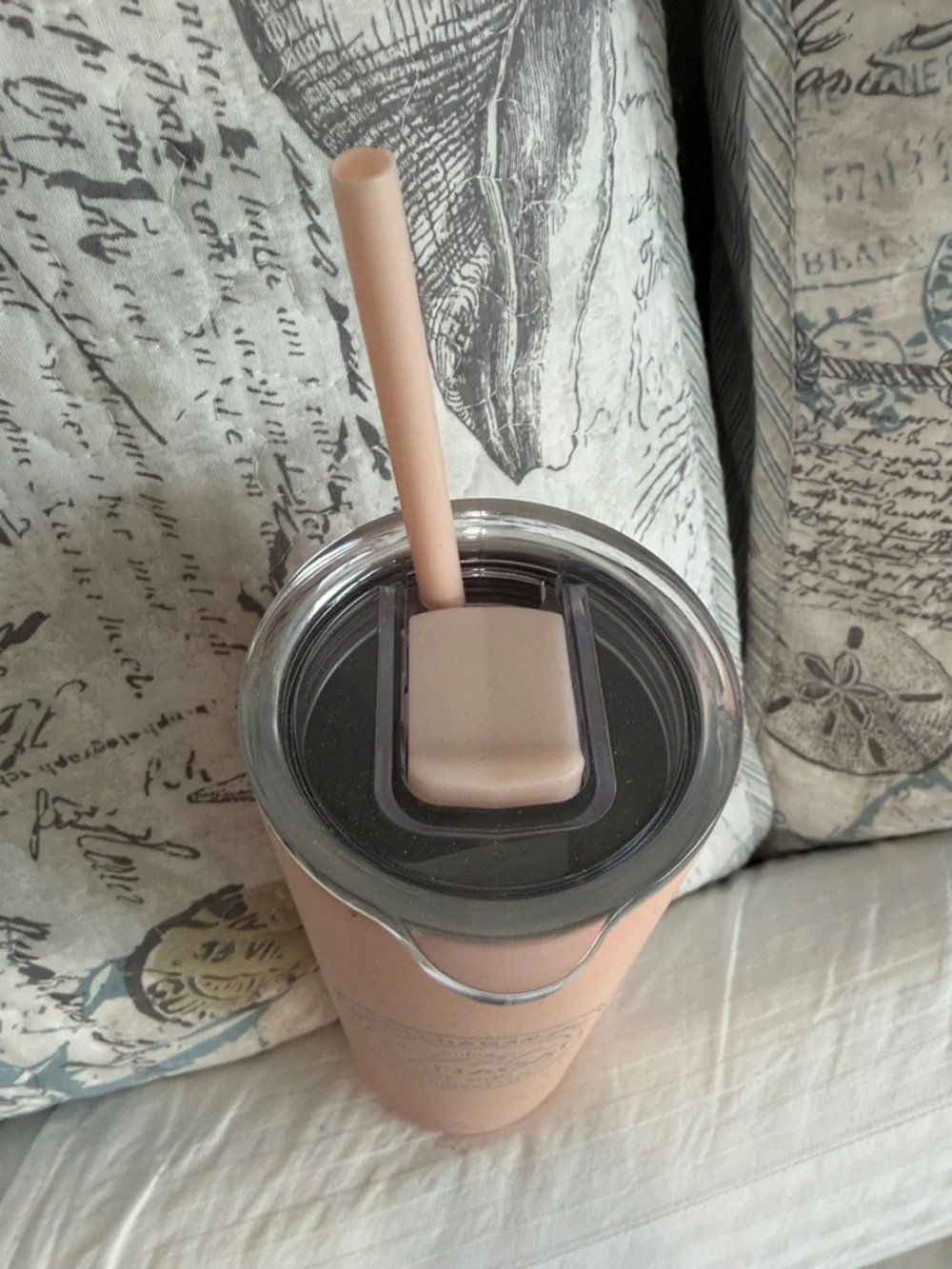 Maars Peach Insulated Tumbler with Straw - Okanagan Design - Picture 2 of 4
